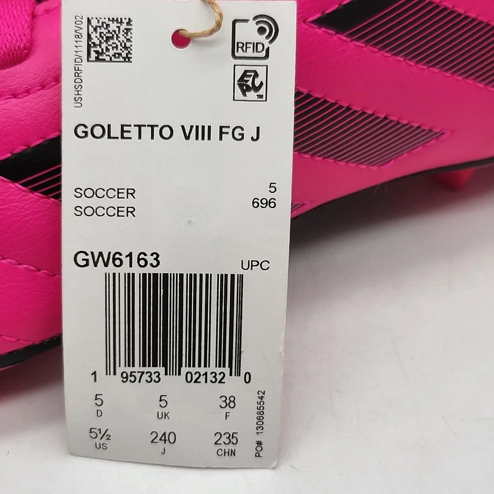 Adidas Goletto VIII FG J Soccer Cleats Youth 5.5‎ Pink Black NWOB